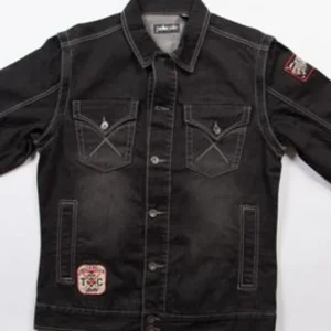 Pelle Pelle Mens Dark Gray Denim Jacket