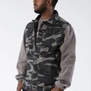 Pelle Pelle Mens Dark Green Camo Vest view 1