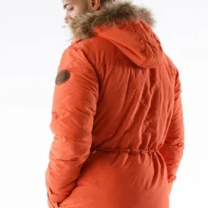 Pelle Pelle Fur Hooded Orange Jacket view 2
