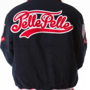 Pelle Pelle Navy Blue Bomber Wool Jacket