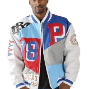 Pelle Pelle White And Blue Dunk Jacket