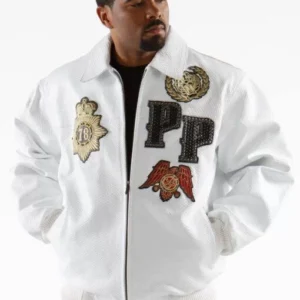 Pelle Pelle Mens White Patched Jacket view 2