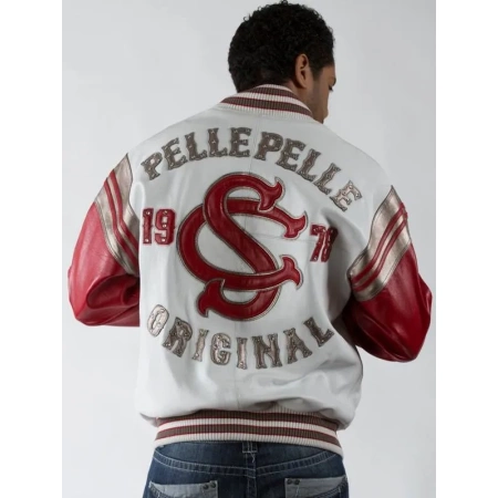 Pelle Pelle White And Red Leather Jacket