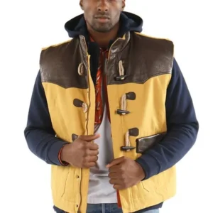 Pelle Pelle Mens Yellow And Brown Vest view 1