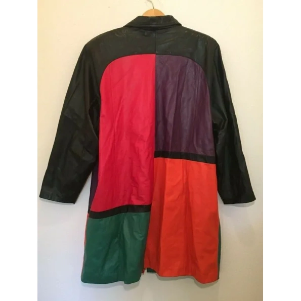 pelle pelle multicolor leather coat, pelle pelle store, pelle pelle jacket, multicolor leather coat
