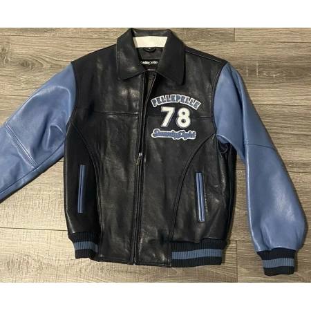 Pelle Pelle Blue Throwback Leather Jacket view 2