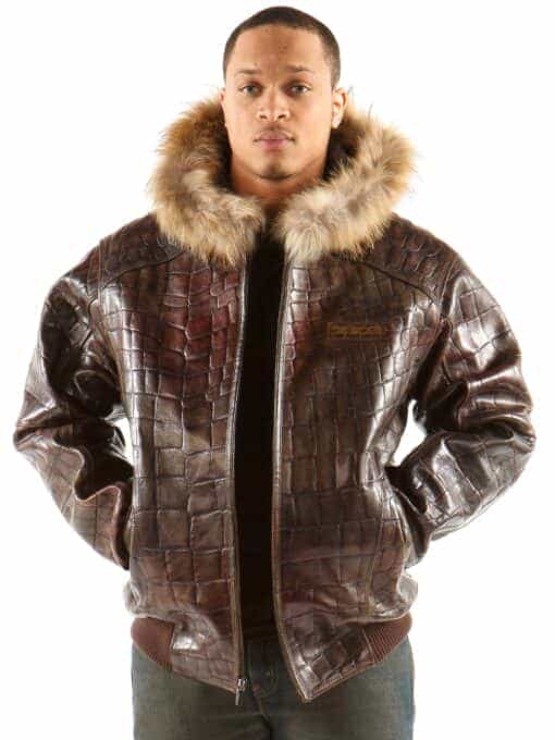 Pelle Pelle Crocodile Skin Brown Jacket view 1