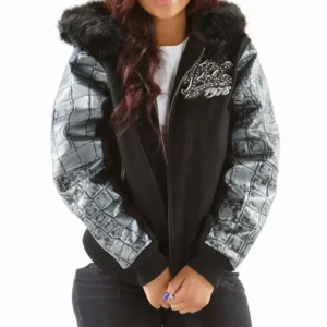 Pelle Pelle Black Exotic Fur Hood Jacket view 2
