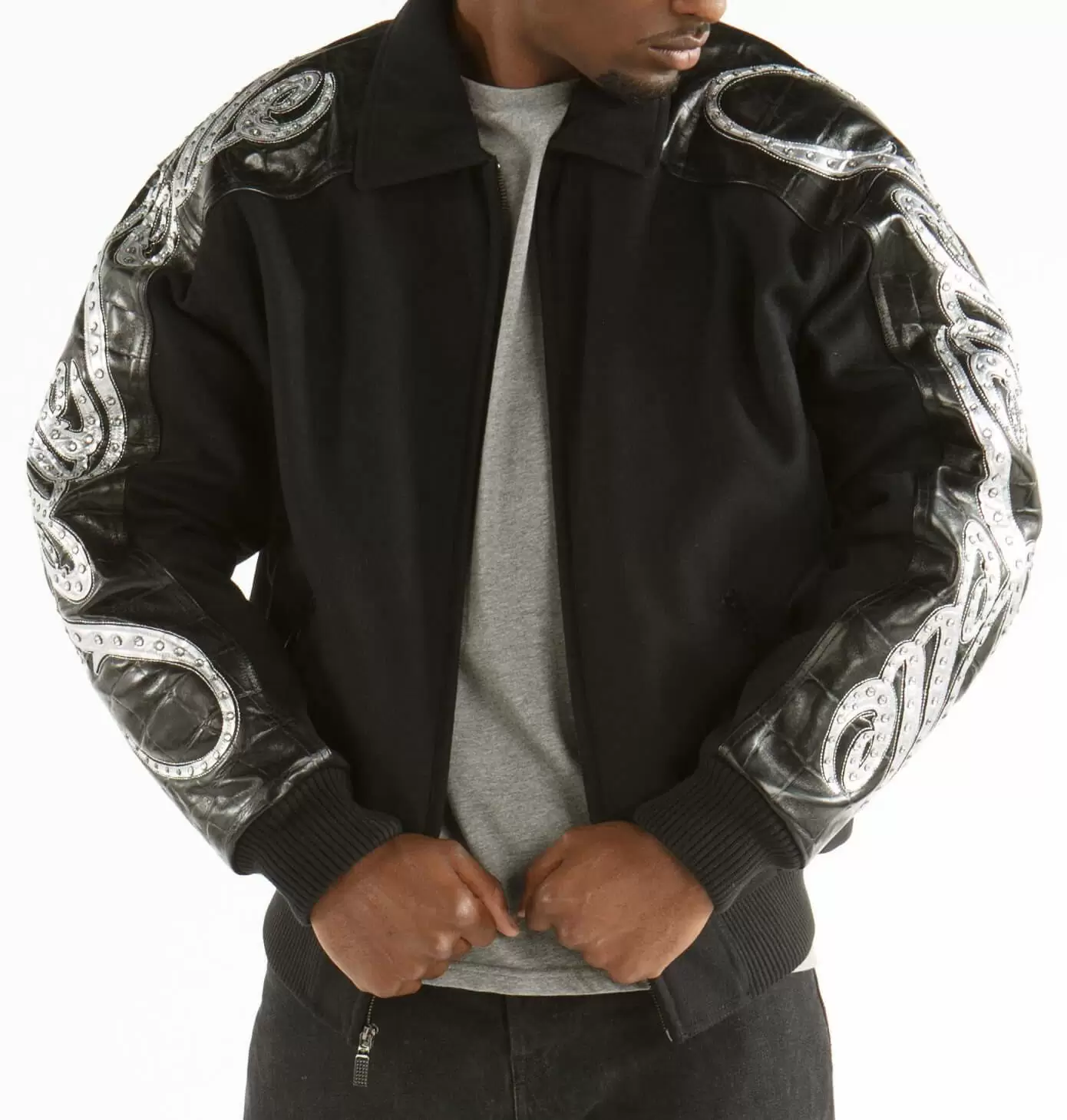 Pelle Pelle Black Studded Wool Jacket