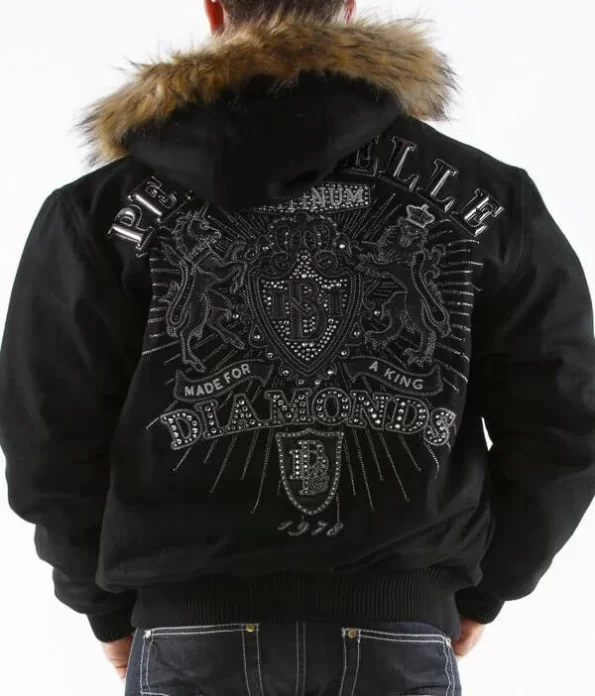 Pelle Pelle Black Hood Jacket. view 1
