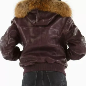 Pelle Pelle Purple Studded Fur Hood Jacket view 2