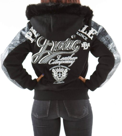 Pelle Pelle Black Exotic Fur Hood Jacket