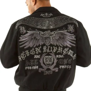 Best Pelle Pelle Black Zipper Wool Jacket