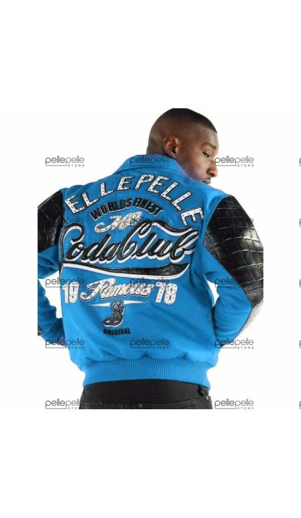 Blue Pelle Pelle World Finest Leather Jacket