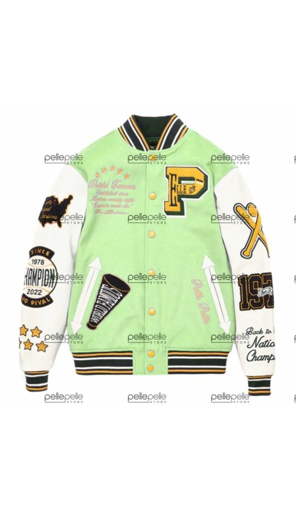 Pelle Pelle Light Green Varsity Jacket