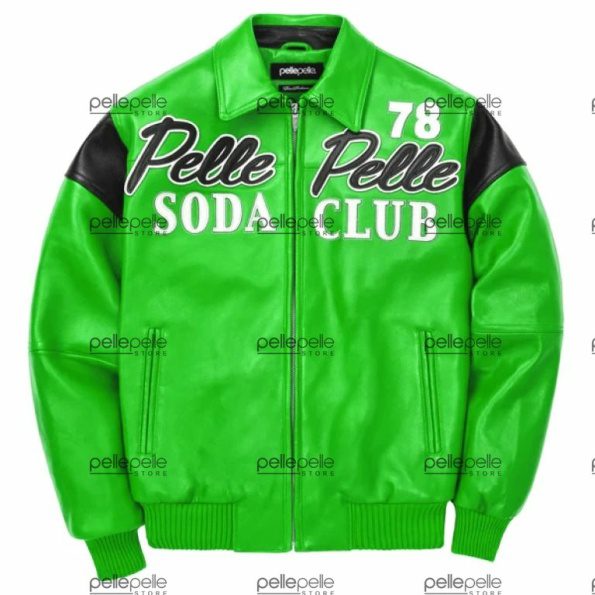 Green Pelle Pelle Soda Club Leather Jacket