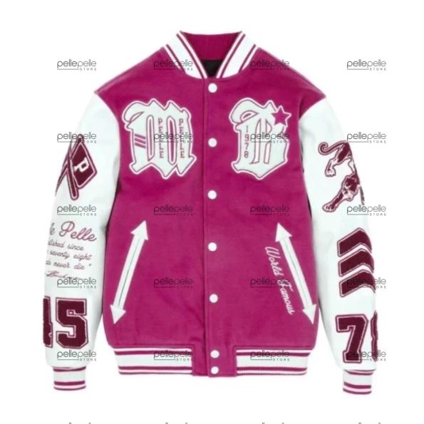 MB Pelle Pelle Pink Varsity Jacket