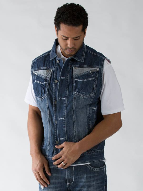 Bold Pelle Pelle Blue Sleeve Less Denim Jacket