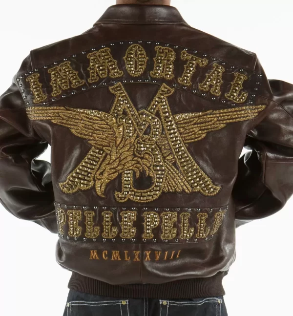 Brown Pelle Pelle Immortal Studded Jacket