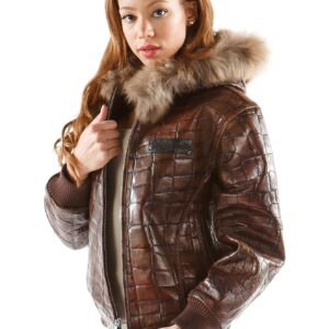 Pelle Pelle Dark Brown Crocodile Jacket