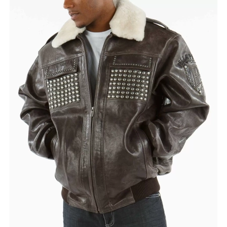 Pelle Pelle Dark Brown Fur Collar Jacket view 2