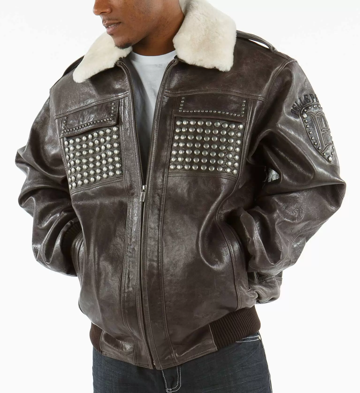 Pelle Pelle Dark Brown Fur Collar Jacket view 2