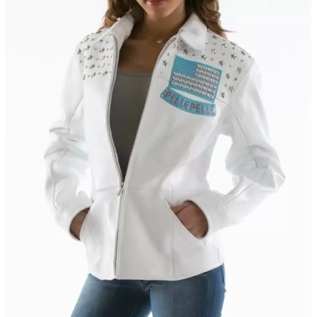 Pelle Pelle All American White Blue Jacket view 2