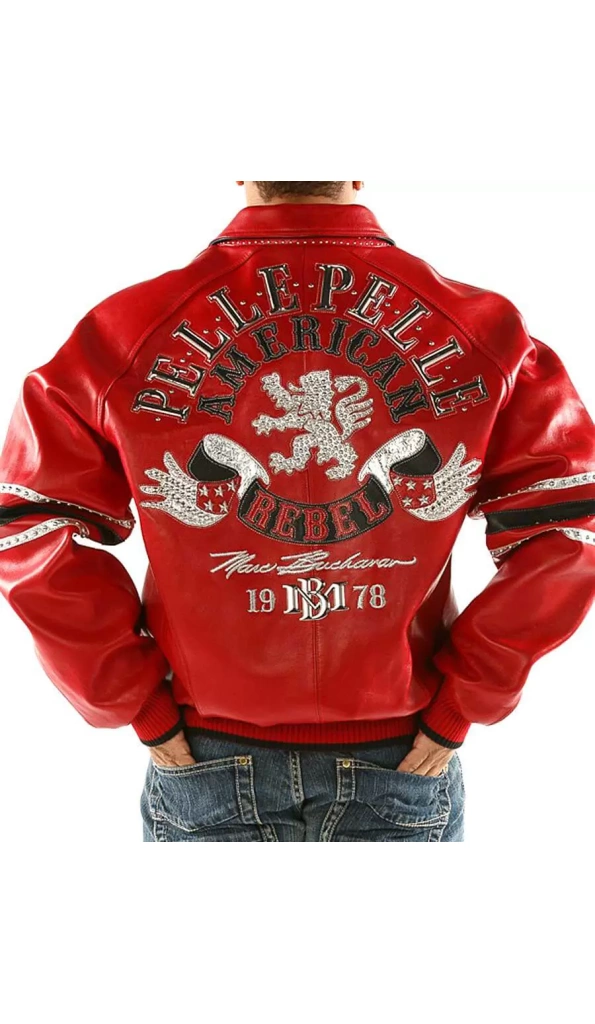 Bold Pelle Pelle Rebel Red Studded Jacket
