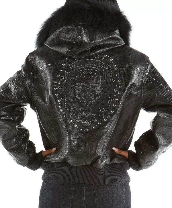 Pelle Pelle Black Emblem Studded Jacket