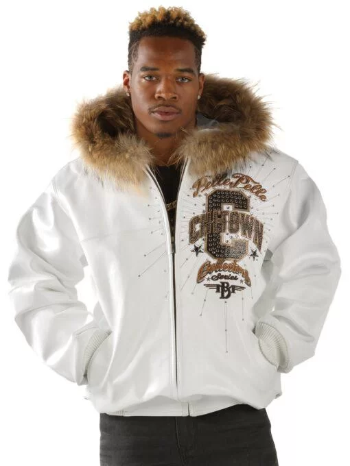 Bold Pelle Pelle White Jacket Fur Collar view 2