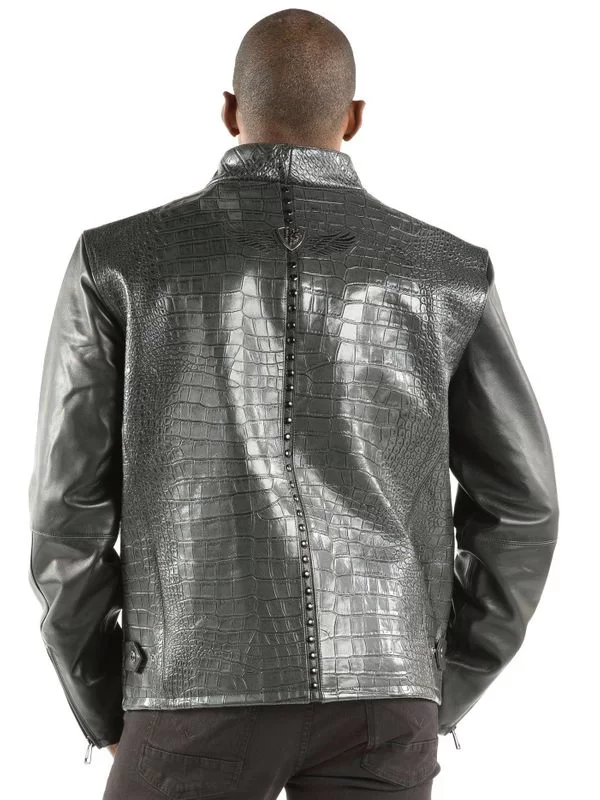 Authyentic Pelle Pelle China Collar Biker Black Jacket