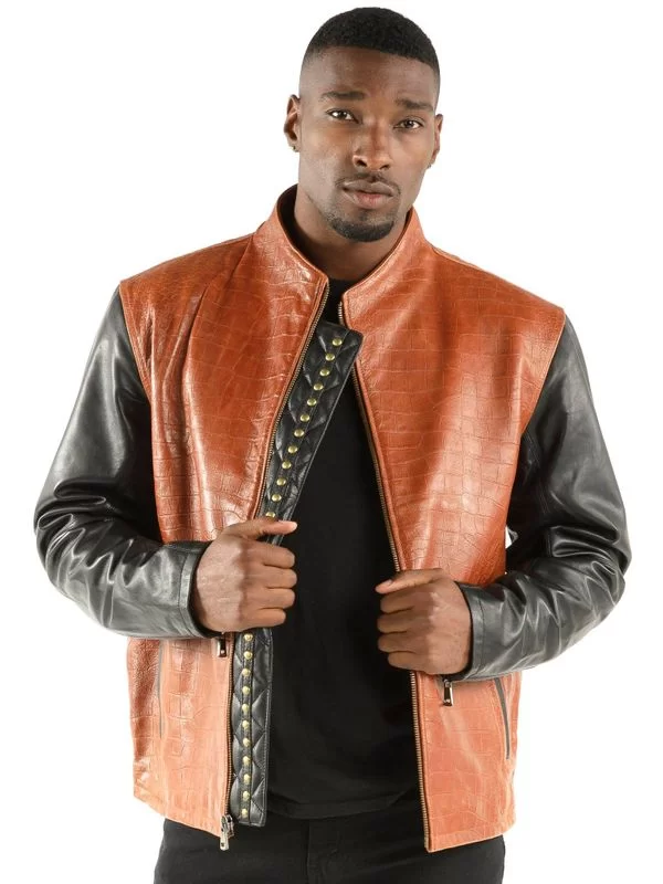 Authentic Pelle Pelle China Collar Brown Jacket view 2