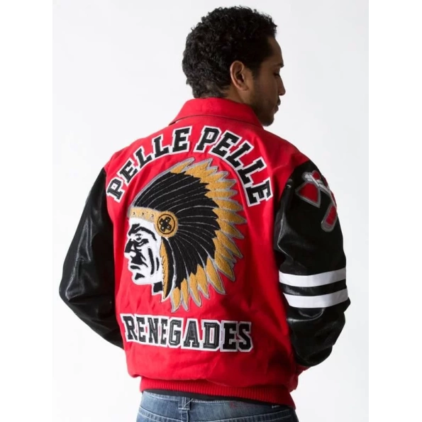 Red Black Pelle Pelle Indian Renegade Jacket