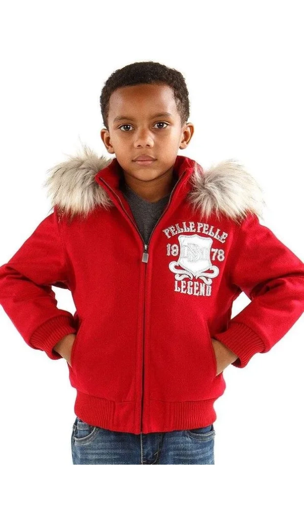Exclusive Pelle Pelle Kids Back to School Red Jacket