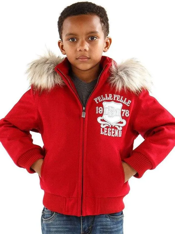Exclusive Pelle Pelle Kids Back to School Red Jacket