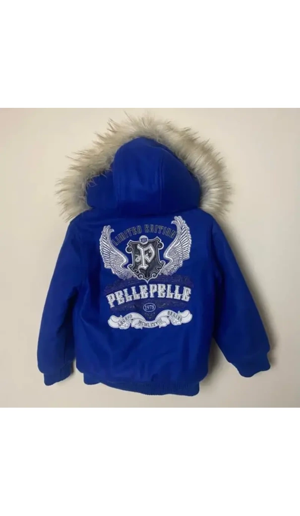 Authentic Pelle Pelle Kids Blue Wool Jacket