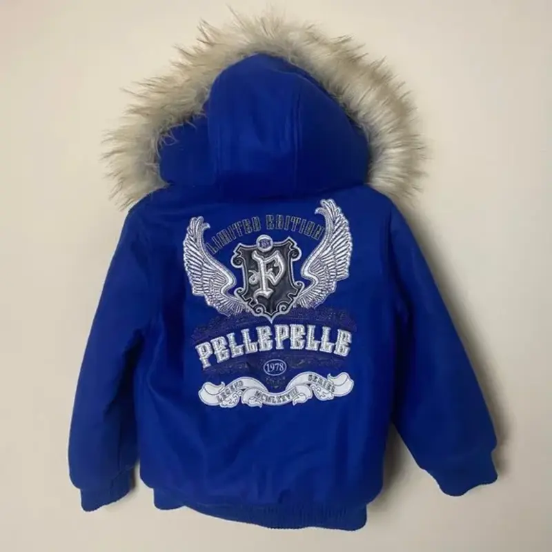 Authentic Pelle Pelle Kids Blue Wool Jacket