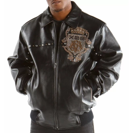 Black Pelle Pelle MB Emblem Studded Jacket view 2