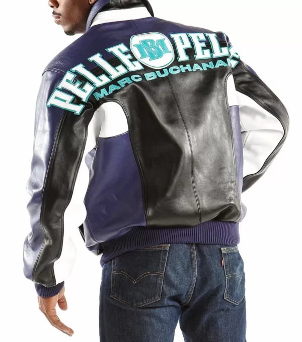 Marc Buchanan Pelle Pelle Blue Jacket view 2