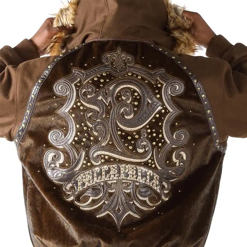 Bold Pelle Pelle Mens 1978 Fur Hooded Brown