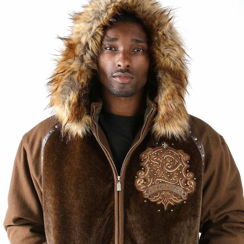 Bold Pelle Pelle Mens 1978 Fur Hooded Brown view 2