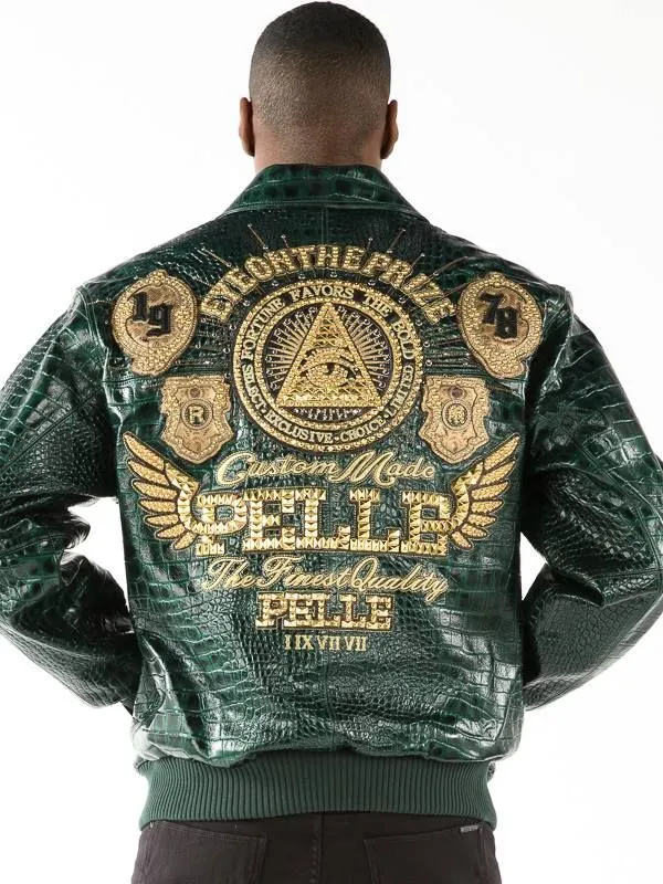 Bold Pelle Pelle Mens Eye Green Leather Jacket