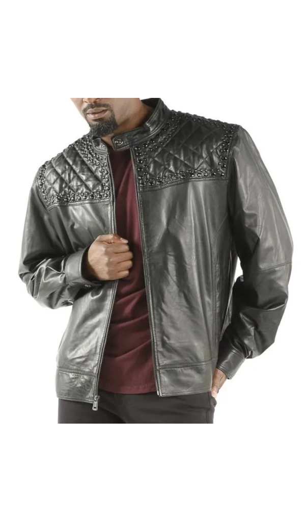 Bold Pelle Pelle Mens Quilted Black Jacket