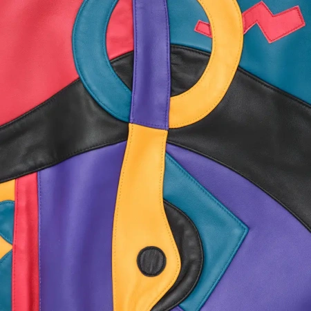 Pelle Pelle Picasso Red Blue Black Jacket | Plush Jacket view 3