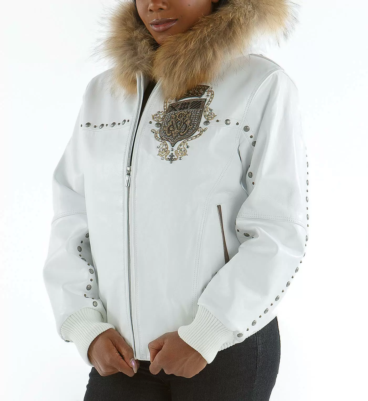 Pelle Pelle MB Emblem Hooded Studded Jacket view 2