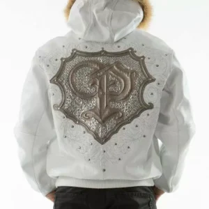 Pelle Pelle White PP Crest Fur Hood Jacket