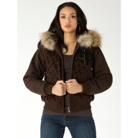 Pelle Pelle Women Brown Fur Hooded Jacket