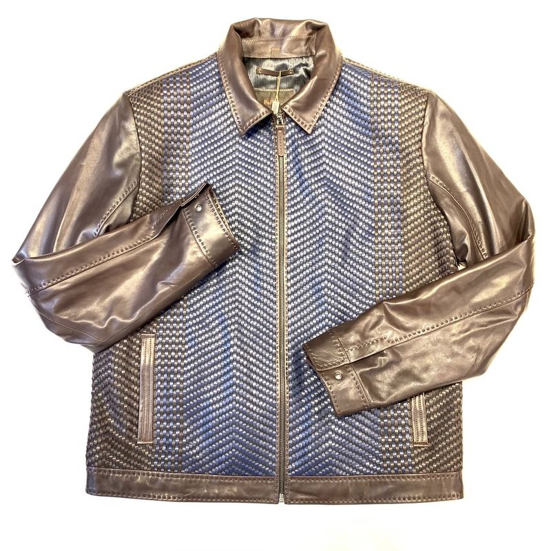 Bold Pelle Pelle Womens Chocolate Blue Bomber Jacket