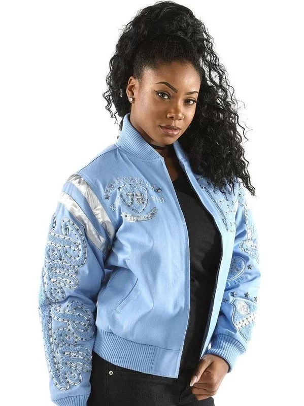 Bold Pelle Pelle Womens Queen 1978 Light Blue Jacket