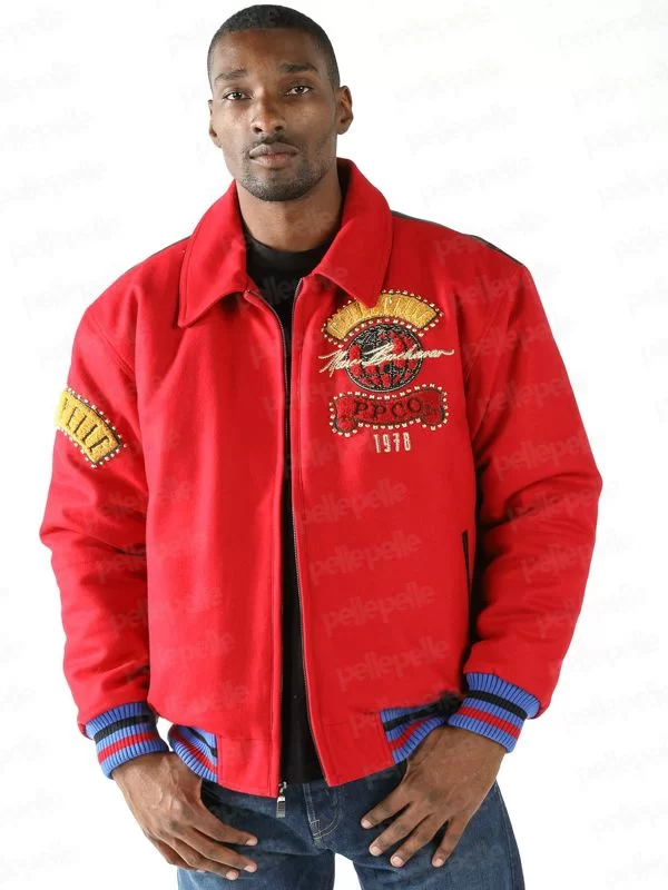 Exclusive Pelle Pelle World Red Bomber Jacket view 2